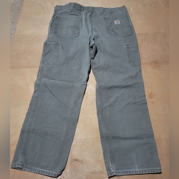 Carhartt Carpenter Pants Men's 40x30 Green Distressed - Picture 2 of 9